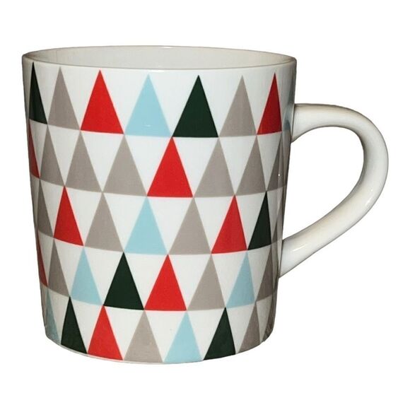 Starbucks 2017 Modern Holiday Trees Coffee Mug 12 Oz Multicolor Christmas EUC - Picture 1 of 6